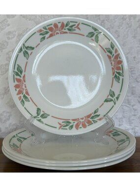 CORELLE 4 BREAD PLATES 7 INCH ISLAND BREEZE VINTAGE 1990 DISCONTINUED VGUC